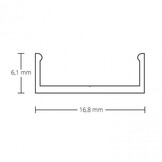 LED strip profiel Up Down 21,3 mm x 70 mm - met cover - UpDown01ALU