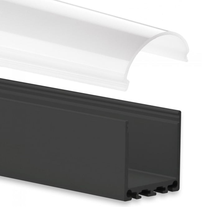 Sample LED strip profiel PN6V2-ZWART - afdekking naar keuze