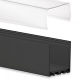 Sample LED strip profiel PN6V2-ZWART - afdekking naar keuze