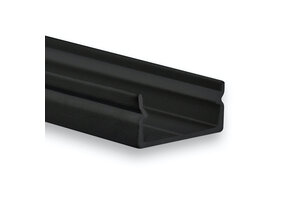 Zwart LED in/opbouwprofiel met cover 17,15 mm x 7,40 mm - 04ZWART