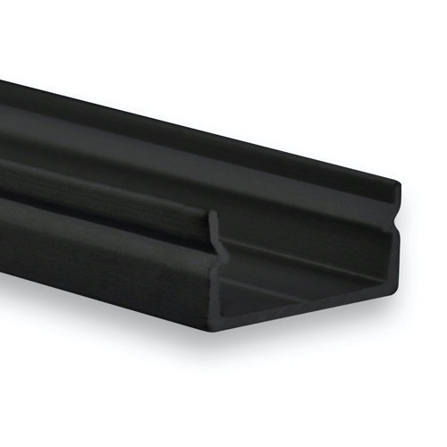 Zwart LED in/opbouwprofiel met afdekking 17,15 mm x 7,40 mm - 04ZWART