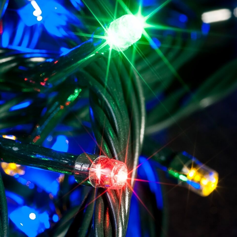 Kerstverlichting multi color 20 meter met 8 lichtstanden – 200 LED - LUKSUS