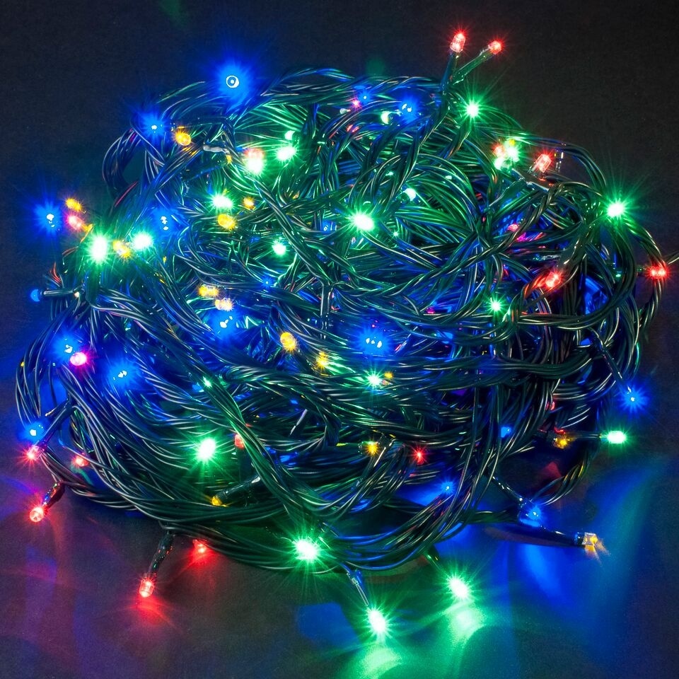 Kerstverlichting multi color 20 meter met 8 lichtstanden – 200 LED - LUKSUS