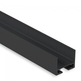 Zwart onderprofiel / ophang profiel voor LED strip profiel - PL10Zwart - afdekking naar keuze