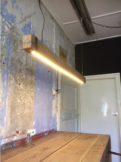 LED eikenhouten hanglamp - 120cm - Dual White - 2700k - 6500k