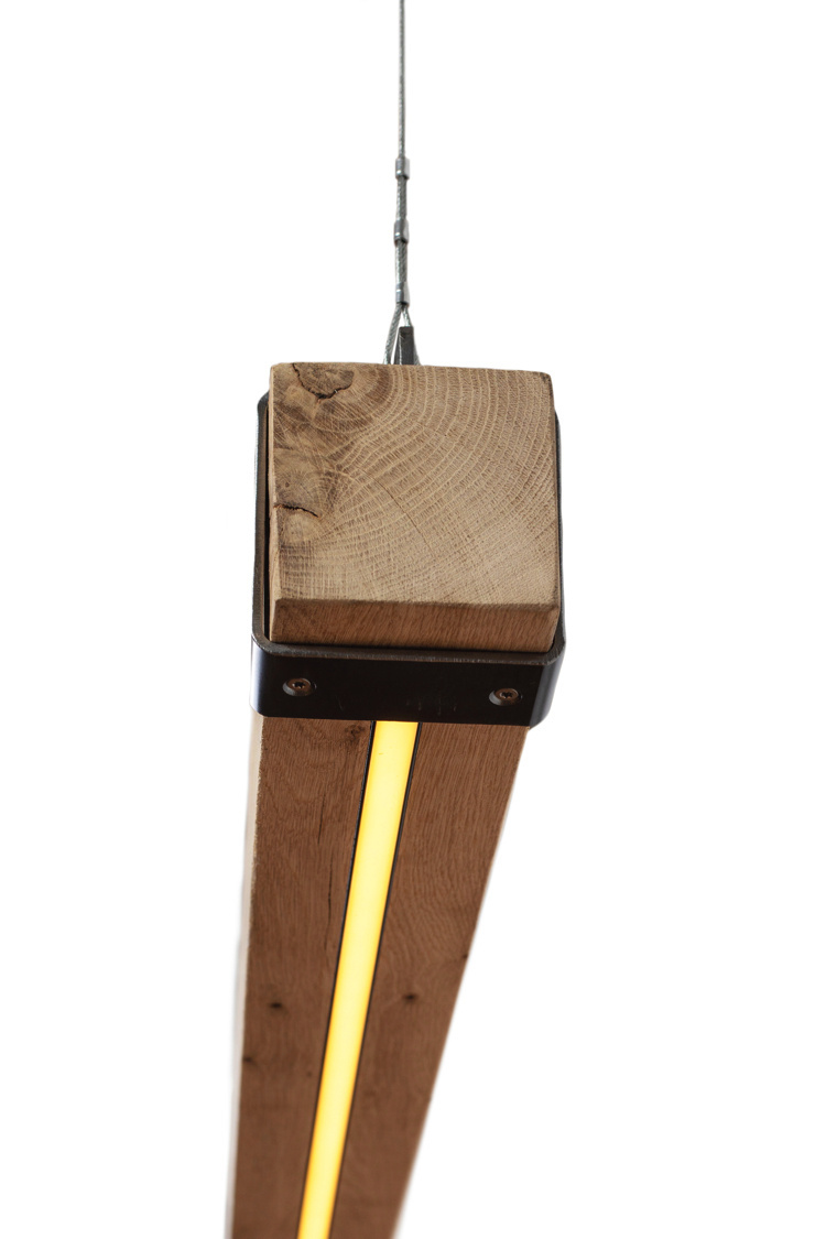 LED eikenhouten hanglamp - 120cm - Dual White - 2700k - 6500k