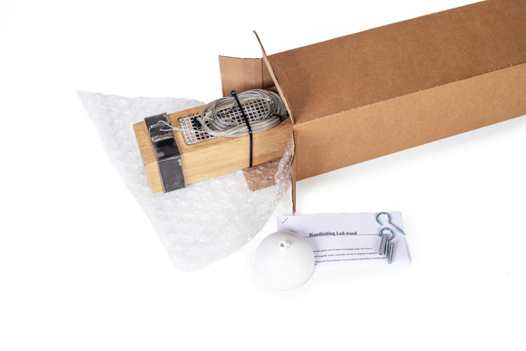 LED eikenhouten hanglamp - 120cm - Dual White - 2700k - 6500k