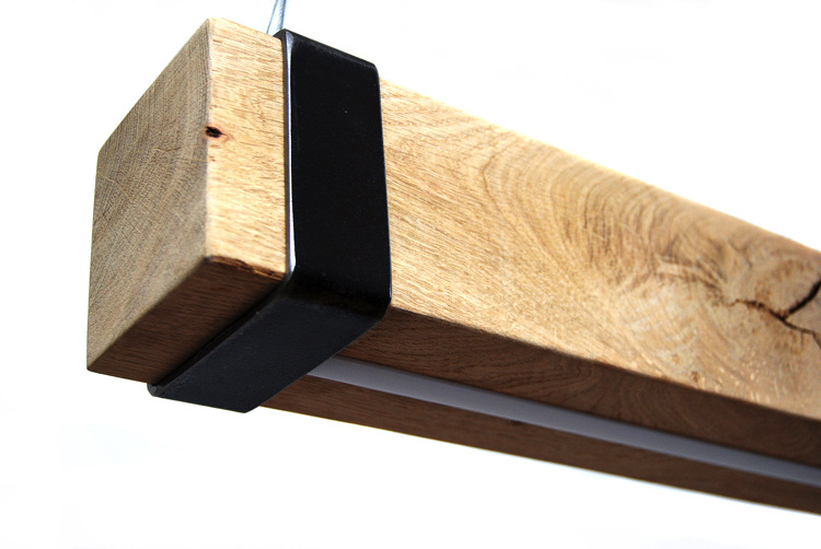 LED eikenhouten hanglamp - 100cm - Dual White - 2700k - 6500k