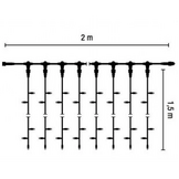 Kerstverlichting hangend voor binnen & buiten 2 x 1,5 meter wit
