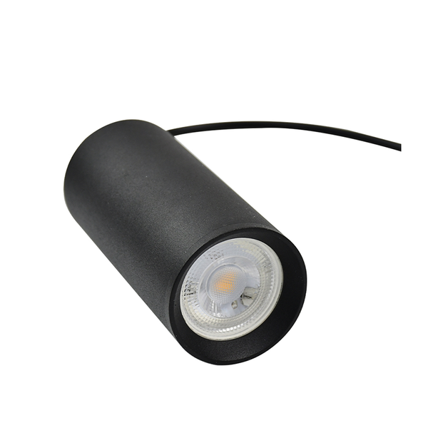 Universele zwarte 3-fase hanglamp voor trackrails t.b.v. GU10 spots