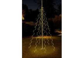 Vlaggenmast verlichting 208cm 192 LED - warm wit - Super aanbieding - Basic