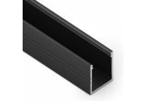 Zwart LED strip profiel 2 meter met opaal klikcover 18,8 mm x 18,6 mm - 20ZWART