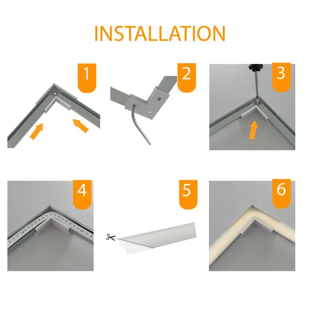 Hoek verbinder 90 graden voor LED profiel 301WIT