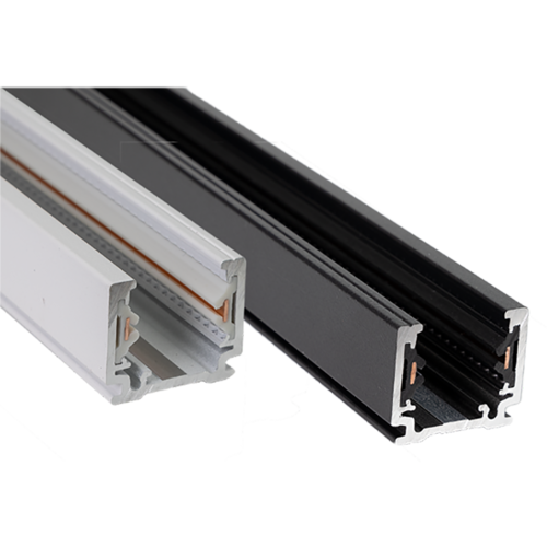 1-fase track rail - 2 meter - zwart