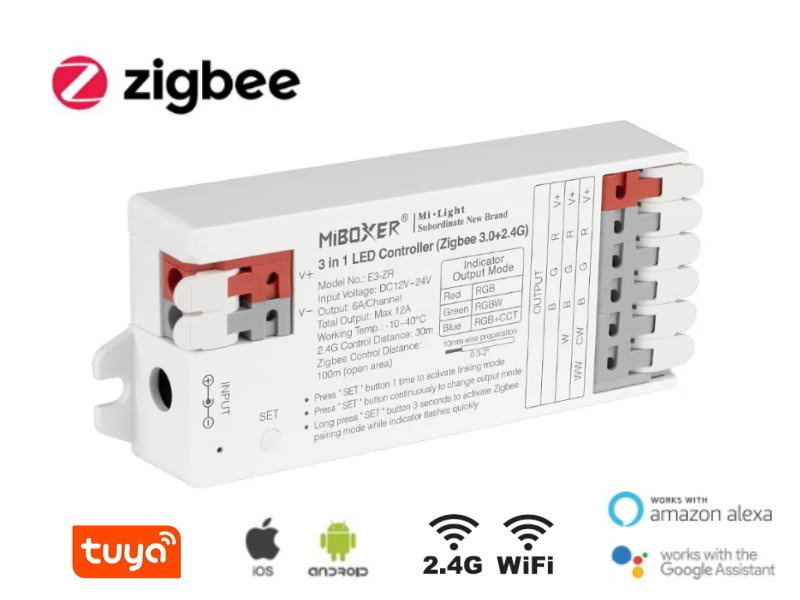 Professionele TUYA + WIFI + 2,4ghz 3 in 1 LED controller E3-WR
