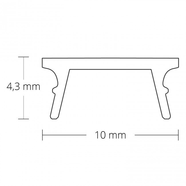 2 meter zwarte Losse LED profiel afdekking – ZWART – SLIM08ALU / SLIM08ZWART