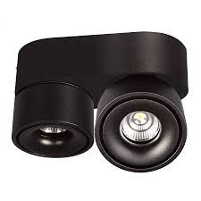 Dubbele Opbouwspot kantelbaar zwart Ø 161 x 82mm - 8 watt - 3000K - 1804ZWART-DUO