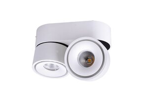 Dubbele Opbouwspot kantelbaar wit Ø 161 x 82mm - 10 watt - 3000K - 1804WIT-DUO