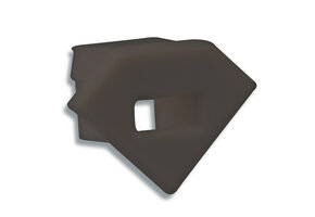 Eindkap met kabeldoorvoer - C23ZWART