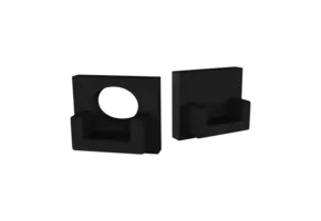 Eindkap met kabeldoorvoer voor SLIM308ZWART