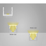 PL8 vlak LED inbouwprofiel - Geanodiseerd aluminium - afdekking naar keuze
