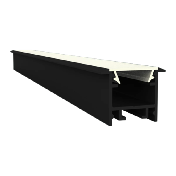 Zwart LED inbouw profiel inclusief klikafdekking 15mm x 15.69mm - 303ZWART