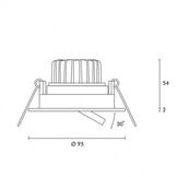 LED inbouwspot - kantelbaar - 13W 3000k warm wit