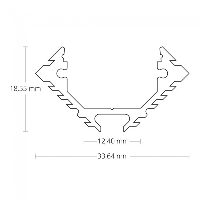 LED hoekprofiel met opaal klikafdekking 33,60 mm x 26,52 mm - C11ALU