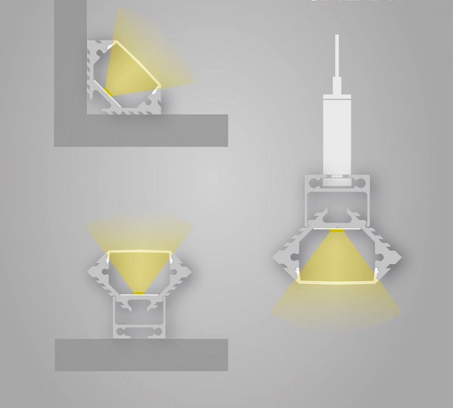 LED hoekprofiel met opaal klikafdekking 33,60 mm x 26,52 mm - C11ALU