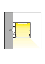 LED profiel met de zijkant geopend 2 meter met afdekking 33,40 mm x 38 mm - PN30.C1ALU