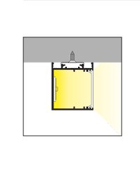 LED profiel met de zijkant geopend 2 meter met afdekking 33,40 mm x 38 mm - PN30.C1ALU