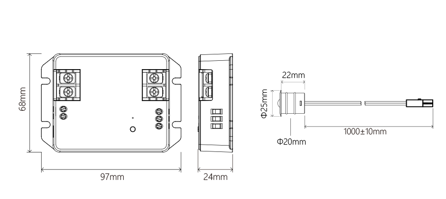 LED traptrede controller voor enkel kleur en dual white LED strip voor trappen - BS64