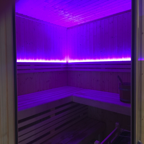 PRO complete set LED strip RGBWW voor sauna's IP68 24vdc - 5 meter