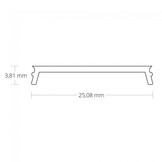 Extra 2 meter Losse LED strip profiel cover – Opaal – 25,8mm - GIPS05.C1ALU