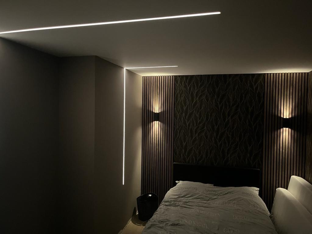150cm LED tegel en stuc profiel inclusief afdekking 40mm x 10,8mm - STUC300