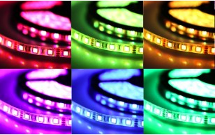 Waterdichte LED strip RGBW 19,2W 1020LM 60LED p/m 24VDC IP65 - 5 meter
