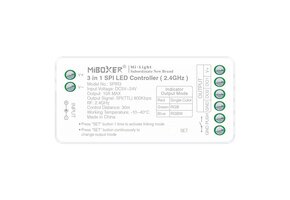 SPI  DIGILEDController 3-in-1 - Enkelkleurig/RGB/RGBW/RGBWW 2048 pixel - 5V-12V-24V - Miboxer SPIR3