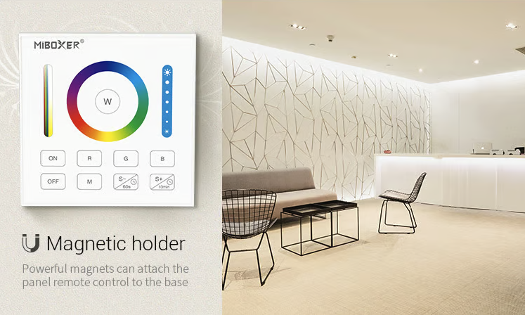 LED wanddimmer draadloos RGB/RGBW/RGBWW/RGBCCT - Wit B0 Miboxer