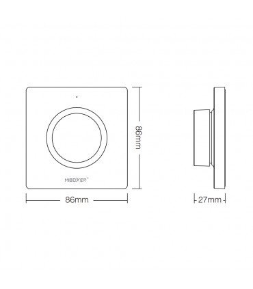 MiBoxer draadloze LED wanddimmer - Draadloze wanddimmer - K1