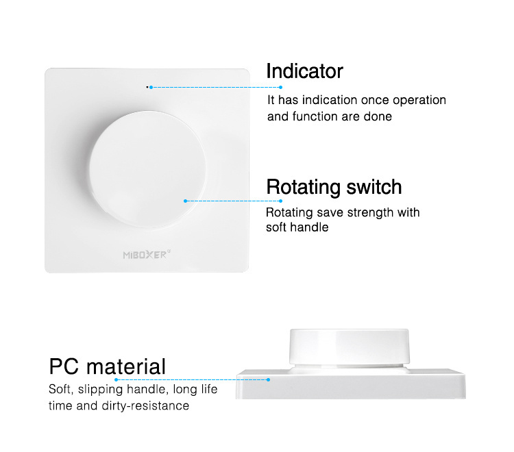 MiBoxer draadloze LED wanddimmer - Draadloze wanddimmer - K1