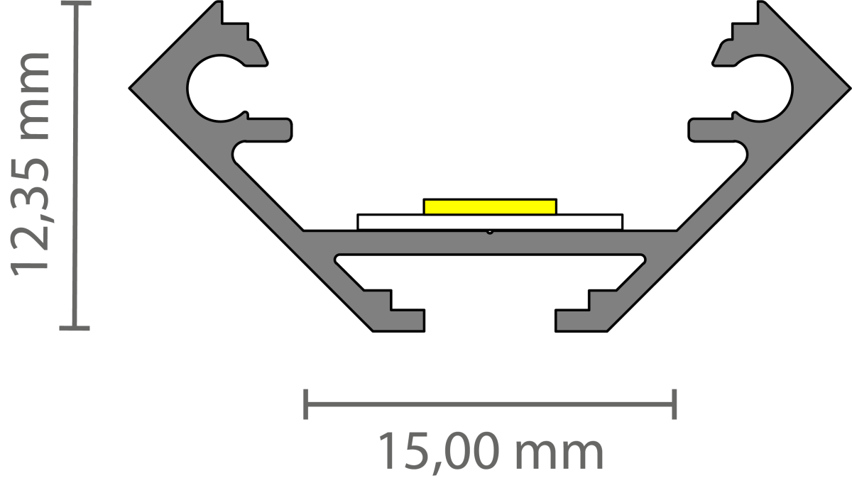 Wit LED strip hoekprofiel inclusief klikcover 27.05 x 12.35 mm - 323WIT