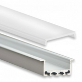 PN5 breed LED inbouwprofiel - Geanodiseerd aluminium - afdekking naar keuze