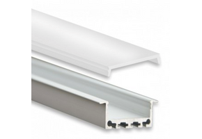 PN5 breed LED inbouwprofiel - Geanodiseerd aluminium - afdekking naar keuze