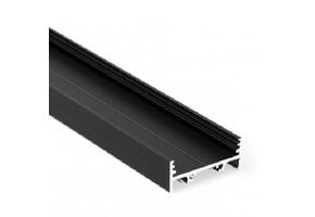 VARIO30-01 ACDE-9/TY LED profiel 2 meter - 33,4 x 10 mm - Zwart geanodiseerd - met zwarte afdekkap