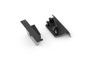 Eindkapje met kabeldoorvoer set van 2 L + R t.b.v. LED strip profiel C22ZWART