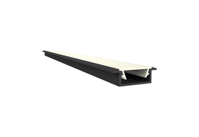 Zwart verzonken LED strip profiel met cover 15 mm x 6mm - 308ZWART