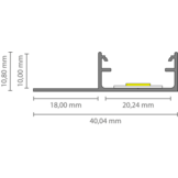 LED tegel en stuc profiel inclusief cover 40mm x 10,8mm - STUC300