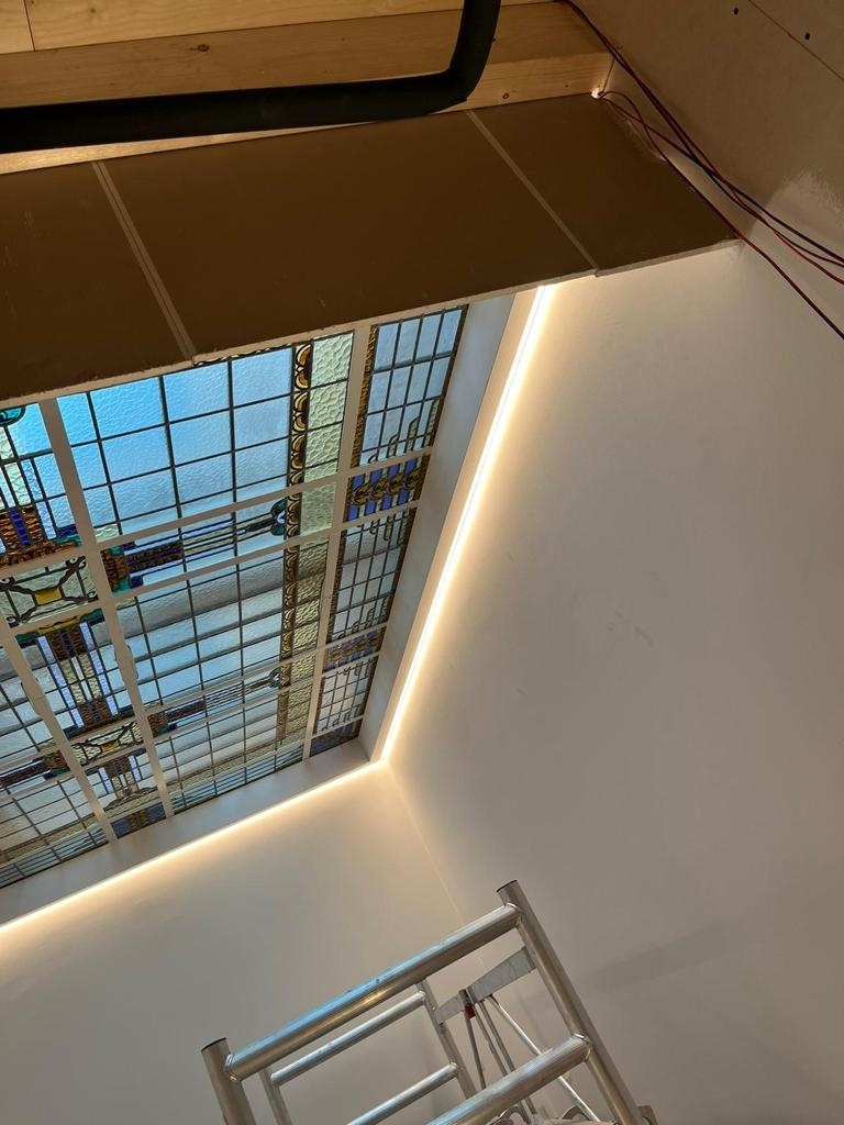 LED tegel en stuc profiel inclusief afdekking 40mm x 10,8mm - STUC300