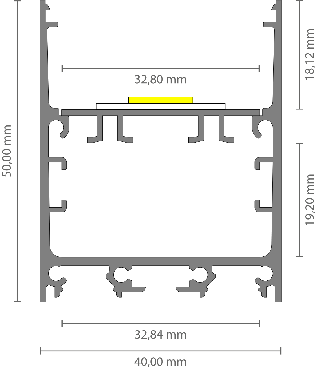 Zwart LED strip profiel inclusief klikcover 40mm x 50mm - XL340ZWART
