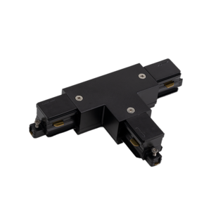 1-FASE rail T connector - links - zwart
